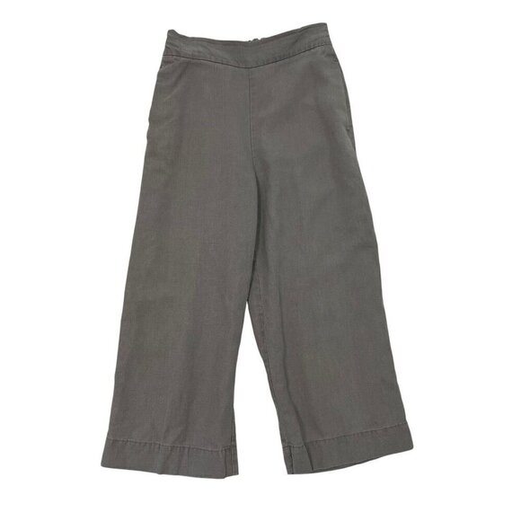 J. Crew Point Sur Linen Blend Cropped Wide Legs Pants Lilac Gray size 0 Petite - Picture 1 of 7